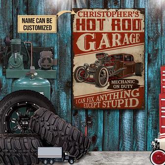 Hotrod Garage Except Stupid Custom Metal Sign - Gift for Him - Thegiftio UK
