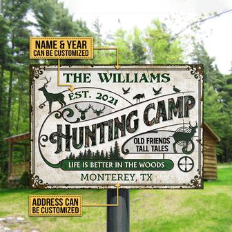 Hunting Camp Life Better Personalized Metal Sign - Thegiftio UK