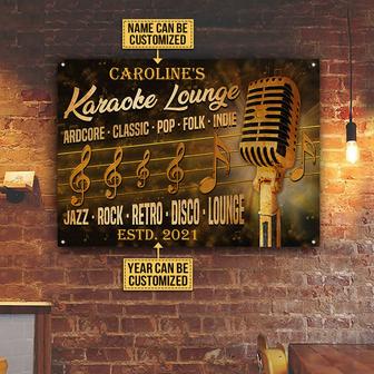 Personalized Karaoke Lounge Black Classic Metal Sign - Gift - Thegiftio UK