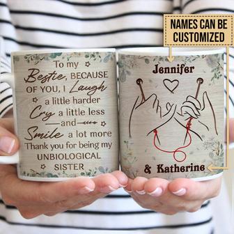 Because Of You Personalized Mug - Gift for Knitting Bestie - Thegiftio UK