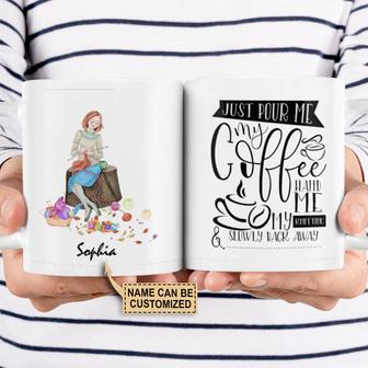 Just Pour Me Personalized Mug - Gift for Knitting Lovers - Thegiftio UK