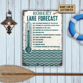 Personalized Lake Forecast Metal Sign - Gift for Lake House - Thegiftio UK