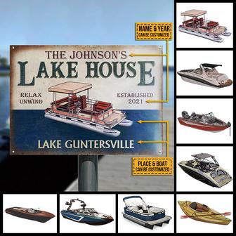 Personalized Lake House Boat Metal Sign - Gift for Boaters - Thegiftio UK