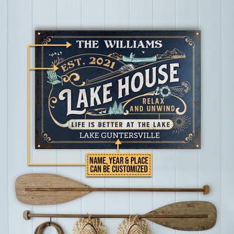 Lake House Life Better Custom Metal Sign - Gift for Home - Thegiftio UK