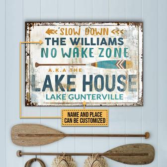Personalized Lake House No Wake Custom Metal Sign - Gift - Thegiftio UK