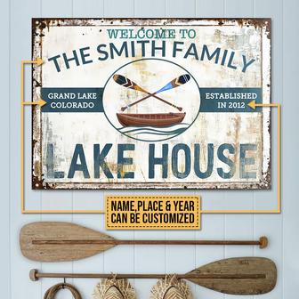 Welcome To The Lake House Custom Metal Sign - Gift for Home - Thegiftio UK