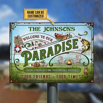 Personalized Lake Paradise Tomorrow's Memories Metal Sign - Thegiftio UK
