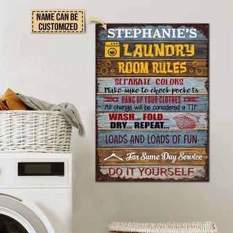 Personalized Laundry Room Rules Custom Metal Sign - Gift - Thegiftio UK