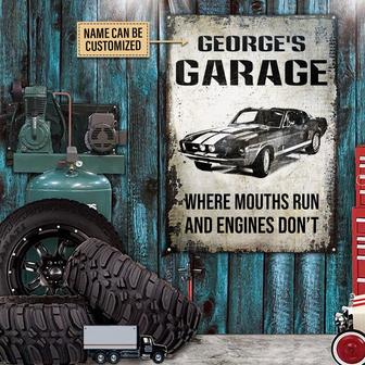 Mechanic Garage Mouth Runs Custom Metal Sign - Gift for Him - Thegiftio UK