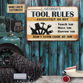 Mechanic Tool Rules Custom Metal Sign - Gift for Mechanics - Thegiftio UK