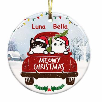 Personalized Meowy Christmas Cat Christmas Ornament - Thegiftio UK