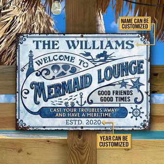 Mermaid Lounge Have A Meri-Time Custom Metal Sign - Gift - Thegiftio UK