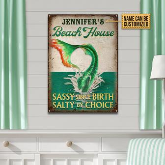 Mermaid Salty By Choice Custom Metal Sign - Gift for Friends - Thegiftio UK