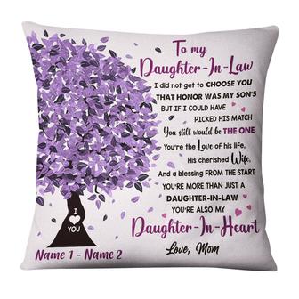 Personalized Mom Daughter In Law Tree Pillow - Thegiftio UK