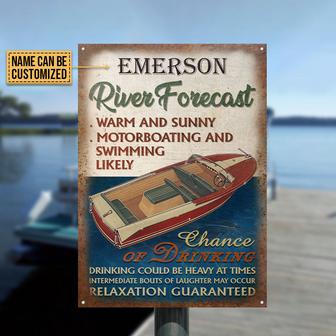 Motorboat River Forecast Personalized Metal Sign - Gift - Thegiftio UK