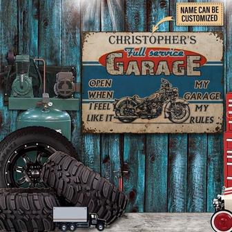 Personalized Motorcycle Garage Metal Sign - Gift for Bikers - Thegiftio UK
