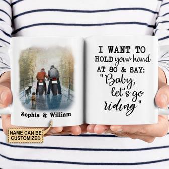 I Want To Hold Your Hand Personalized Mug - Gift for Bikers - Thegiftio UK