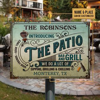 Personalized Patio Bar And Grill Metal Sign - BBQ Gift - Thegiftio UK