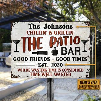 Patio Bar Time Well Wasted Custom Sign - Gift for Friends - Thegiftio UK