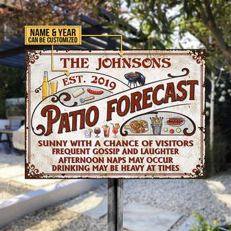 Patio Forecast Sunny Personalized Metal Sign - Gift for Home - Thegiftio UK