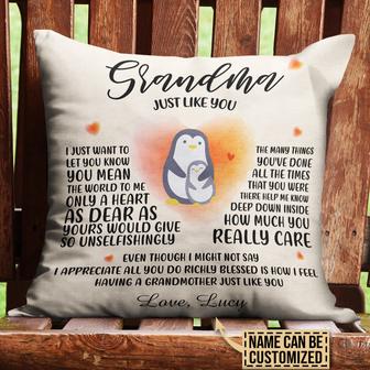 Personalized Penguins Grandmother Just Like You Pillow - Thegiftio UK
