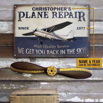 Pilot Plane Repair Personalized Metal Sign - Gift for Pilots - Thegiftio UK
