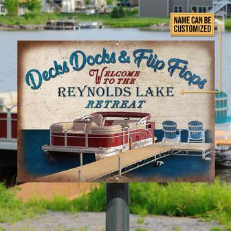 Pontoon Decks Docks And Flip Flops Custom Metal Sign - Gift - Thegiftio UK