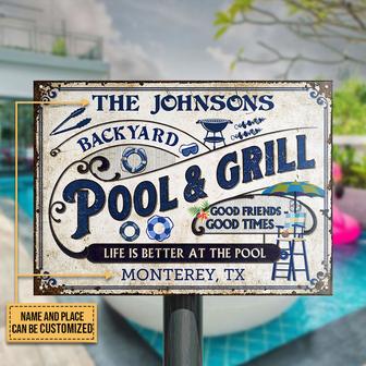 Life Is Better At The Pool Custom Metal Sign - Pool Gift - Thegiftio UK