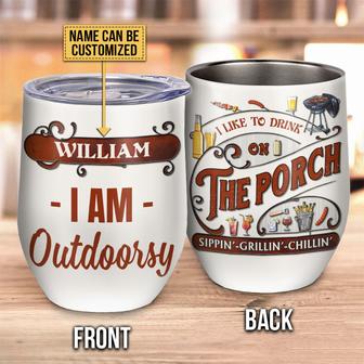 Personalized Porch Outdoorsy Drink Custom Wine Tumbler - Thegiftio UK