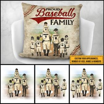 Proud Baseball Family Personalized Pillow - Gift for Family - Thegiftio UK