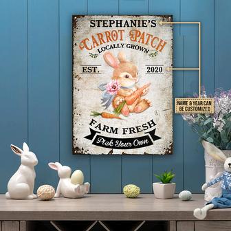Personalized Rabbit Easter Carrot Patch Metal Sign - Gift - Thegiftio UK