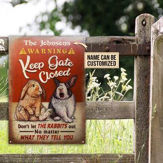 Rabbit Keep Gate Closed Custom Metal Sign - Gift for Farmers - Thegiftio UK