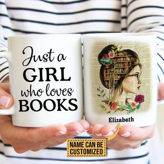 Just A Girl Who Loves Books Custom Mug - Gift for Readers - Thegiftio UK