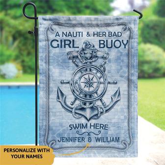 Sailor Nauti Girl Bad Buoy Custom Flag - Gift for Sailors - Thegiftio UK