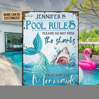 Shark Do Not Feed Personalized Metal Sign - Gift for Friends - Thegiftio UK