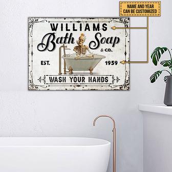 Personalized Skeleton Bath Soap Custom Metal Sign - Gift - Thegiftio UK