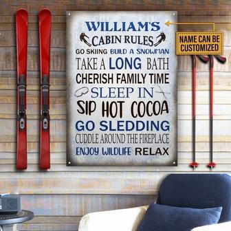 Skiing Cabin Rules Personalized Metal Sign - Gift for Friend - Thegiftio UK
