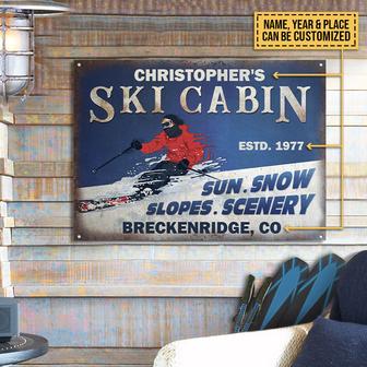Skiing Sun Snow Personalized Metal Sign - Gift for Skiers - Thegiftio UK