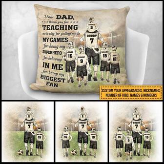 Soccer Dad And Child Thank You Custom Pillow - Gift for Dad - Thegiftio UK