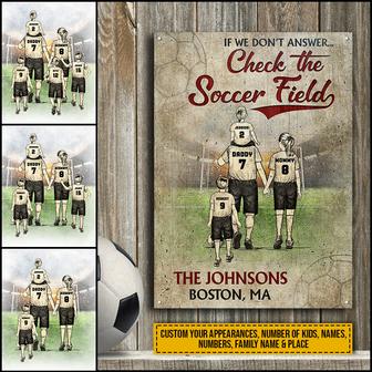Soccer Family Check Custom Metal Sign - Gift for Family - Thegiftio UK
