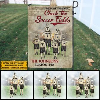 Soccer Family Check Personalized Flag - Gift for Family - Thegiftio UK