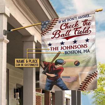 Personalized Stars Stripes Baseball Check Field Custom Flag - Thegiftio UK