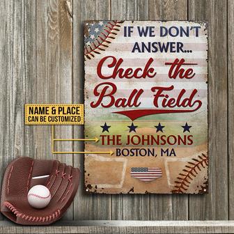 Personalized Stars & Stripes Baseball Family Check Metal - Thegiftio UK