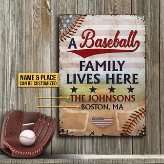 Stars & Stripes Baseball Custom Metal Sign - Gift for Family - Thegiftio UK