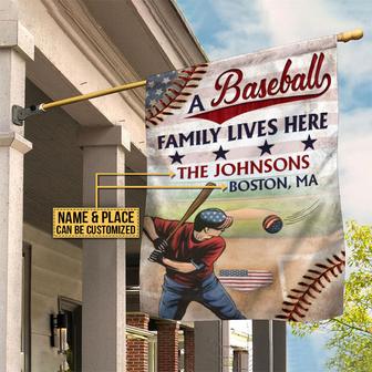 Personalized Stars & Stripes Baseball Flag - Gift for Family - Thegiftio UK