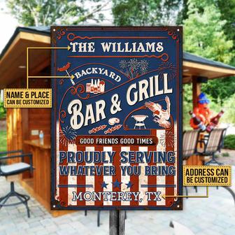Personalized Stars & Stripes Grilling Metal Sign - Gift - Thegiftio UK
