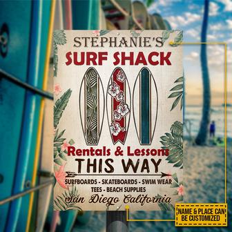 Personalized Surf Shack Rental Lessons Metal Sign - Gift - Thegiftio UK