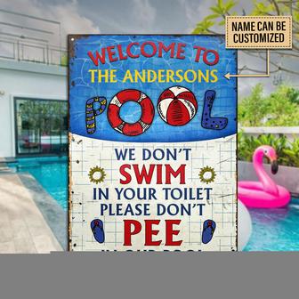 Swimming Pool Don't Pee Custom Metal Sign - Pool Owners Gift - Thegiftio UK
