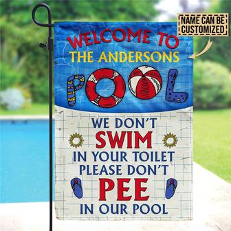 Swimming Pool Don't Pee Custom Flag - Gift for Pool Owners - Thegiftio UK