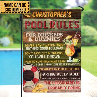 Swimming Pool Rules Personalized Flag - Gift for Pool Owners - Thegiftio UK